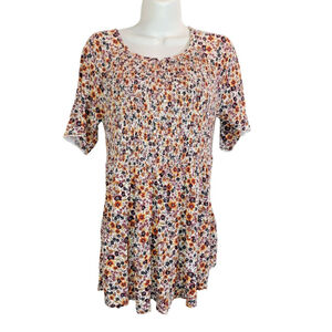 Time and Tru Plus XL Floral Smocked Top bloomcore babydoll cottage core